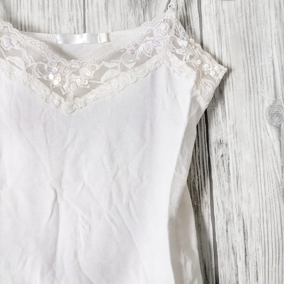 Vintage Cloud Nine 90s White Spaghetti Strap Tank Top - Picture 3 of 5